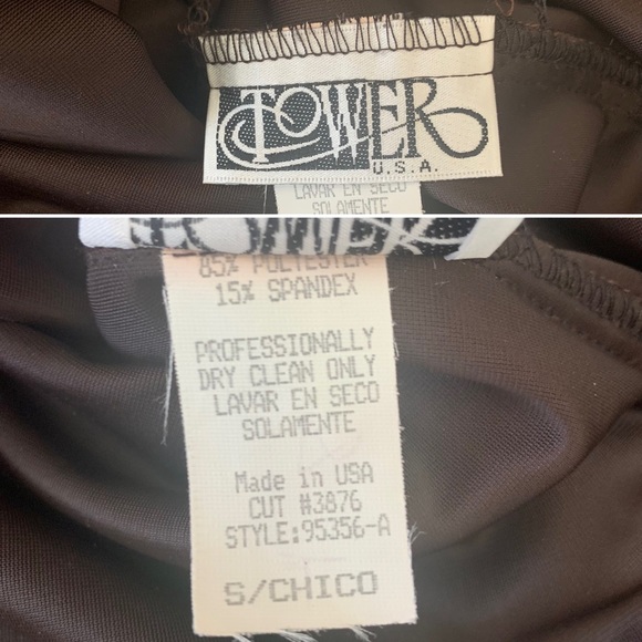 Vintage 90s Chocolate Brown Stretch Velvet Faux Fur Collar Maxi Dress Small - Picture 12 of 12